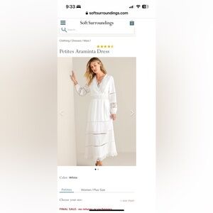 Soft Surroundings Boho Araminta Dress Size 6 (Misses size)